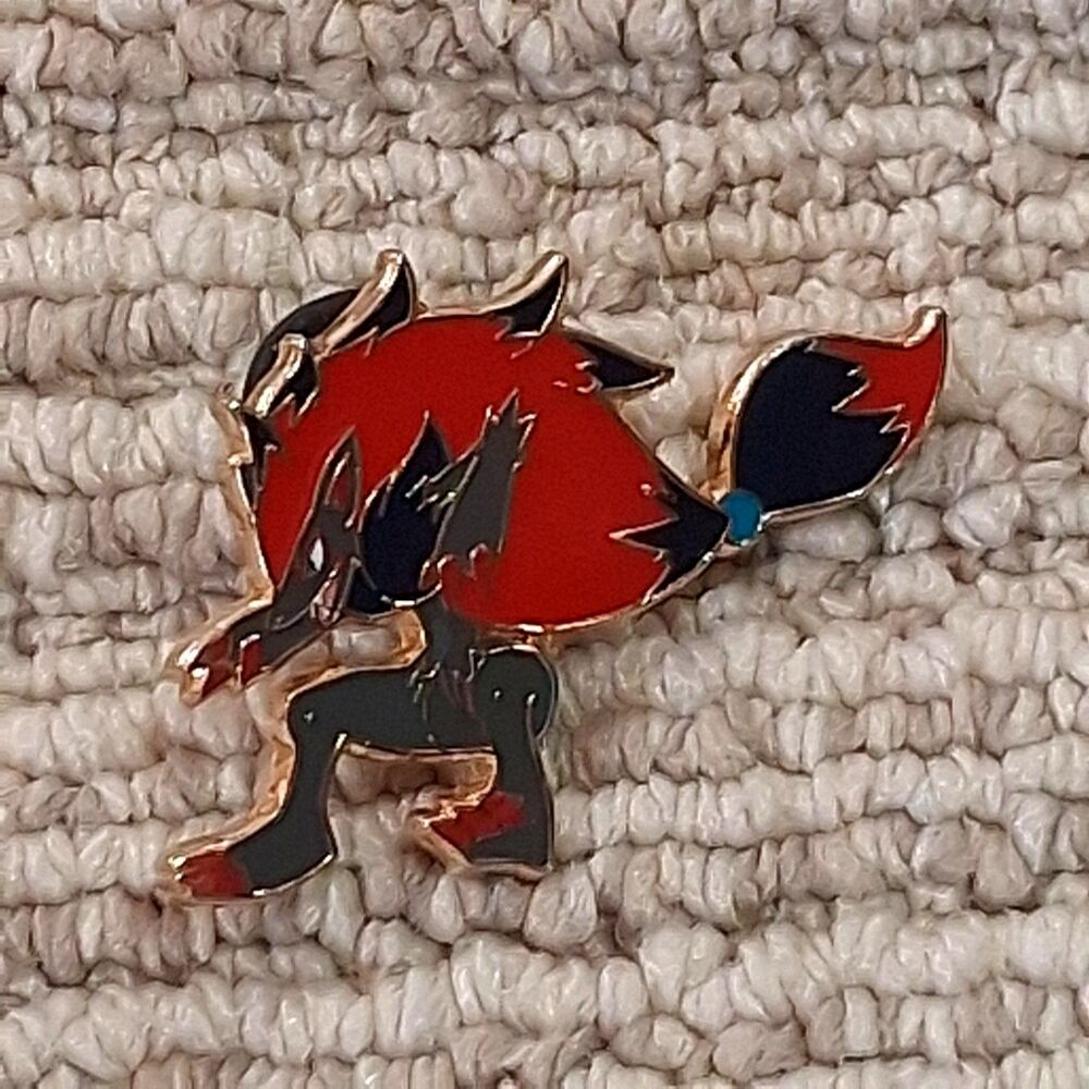 pokemon zoroark enamel pin official 2017 dark type fox collector's lapel pin vtg